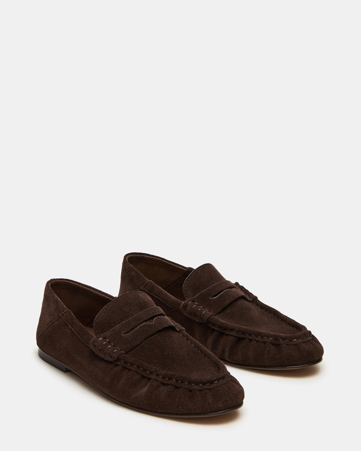 ROGER Chocolate Brown Suede Slip-On Women's Loafer