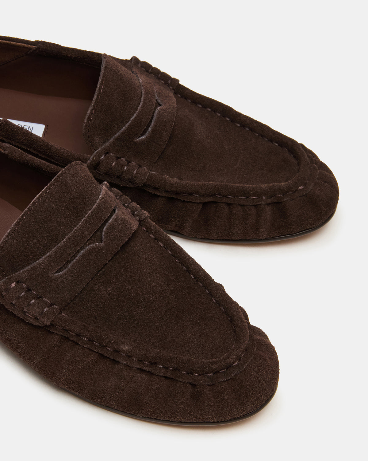ROGER Chocolate Brown Suede Slip-On Women's Loafer