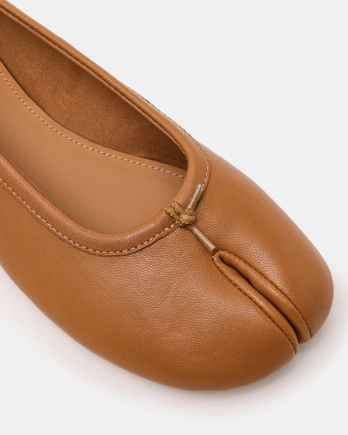 CALICO Tan Leather Split Toe Tabi Women's Ballet Flat