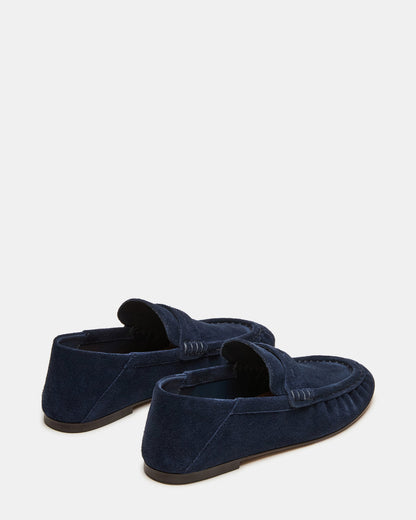 ROGER Navy Suede Slip-On Women's Loafer