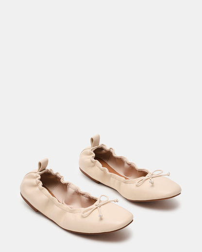 LANTI Bone Leather Bow Round-Toe Women's Flat