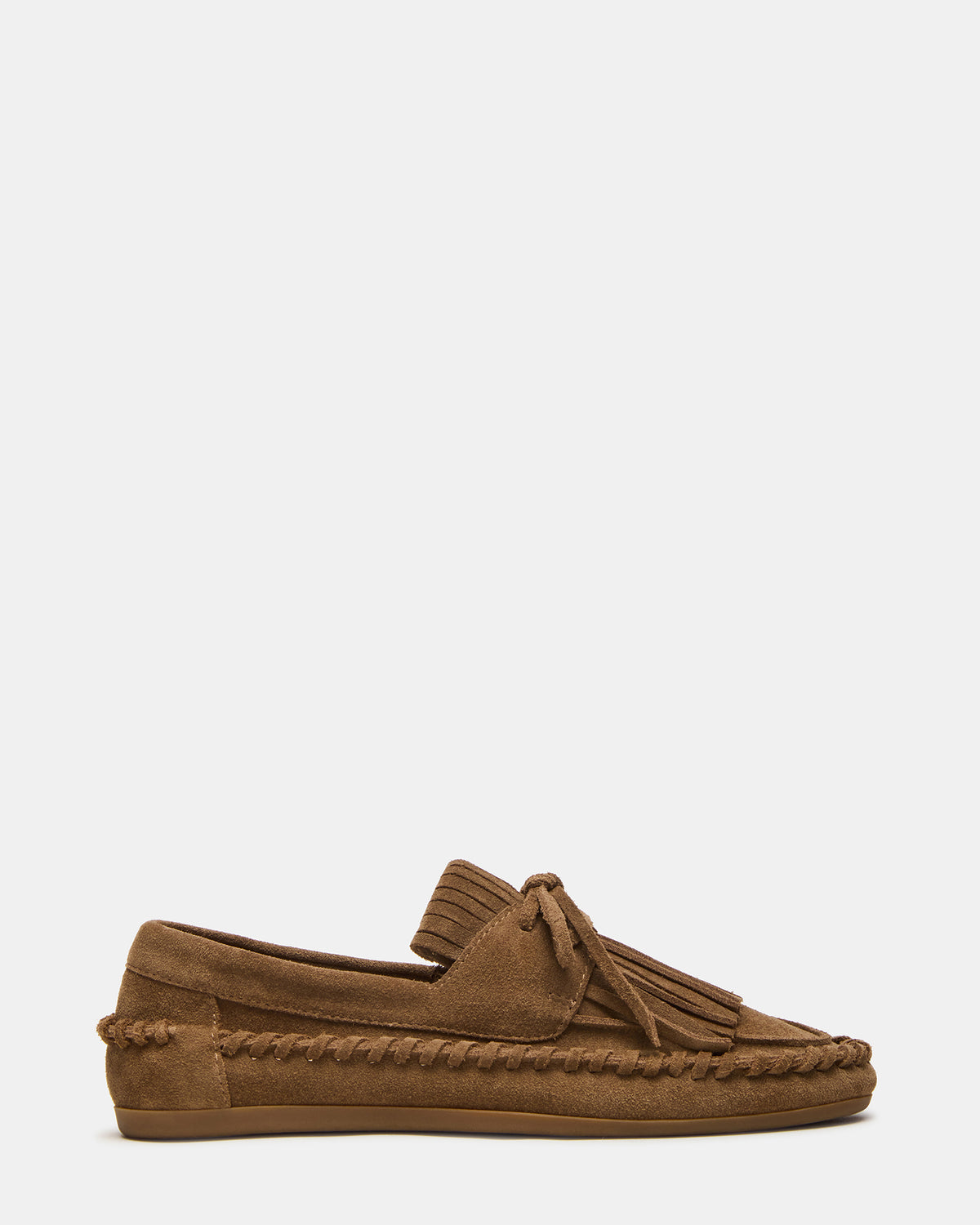 SAMUAL Chestnut Suede Fringe Boat Women's Loafer