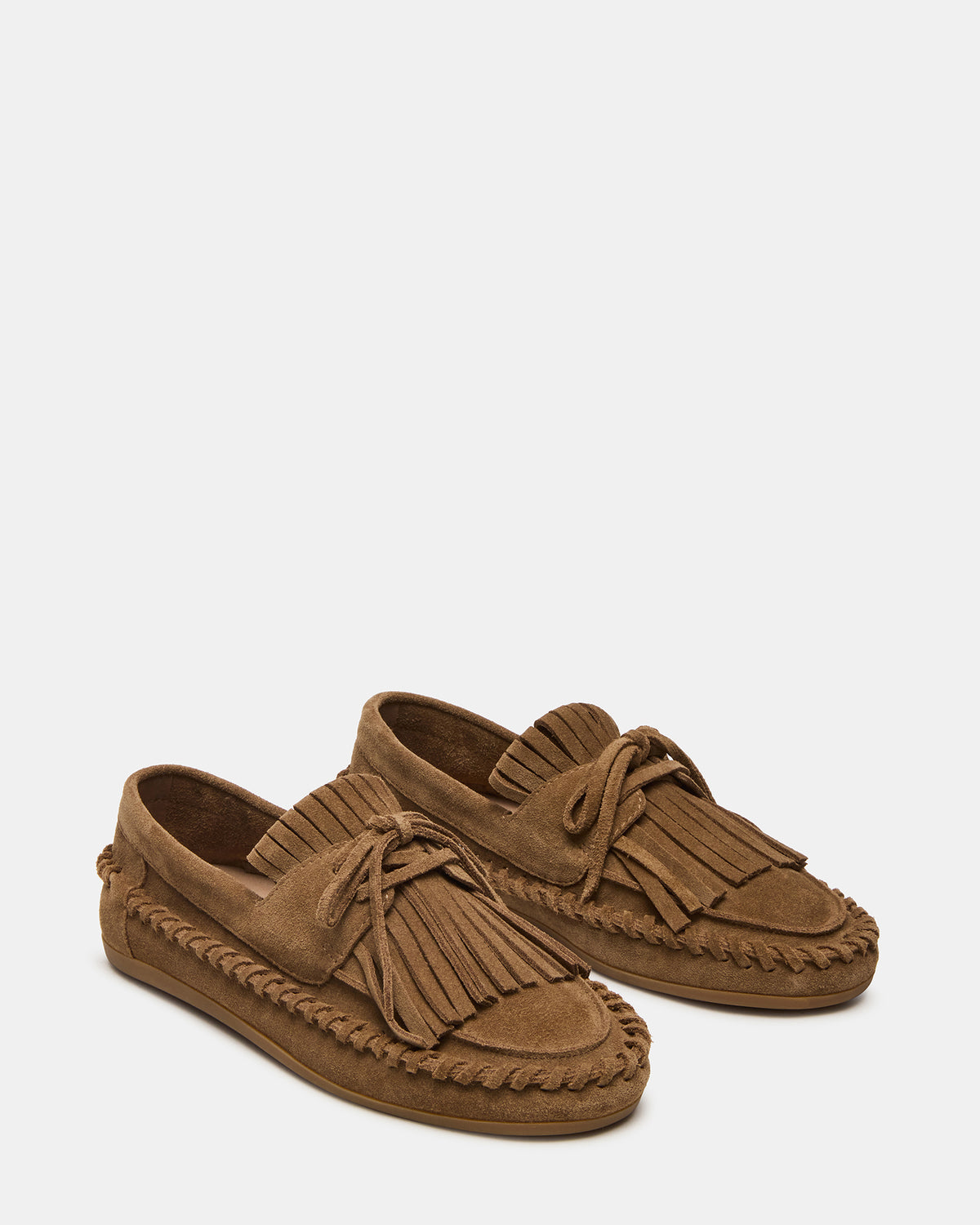 SAMUAL Chestnut Suede Fringe Boat Women's Loafer