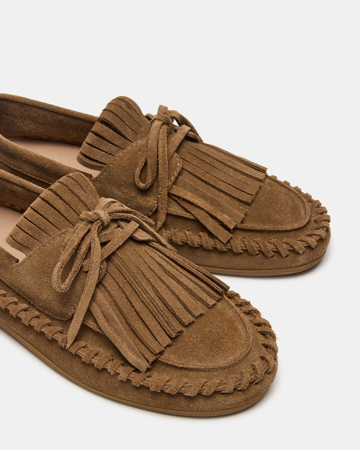 SAMUAL Chestnut Suede Fringe Boat Women's Loafer