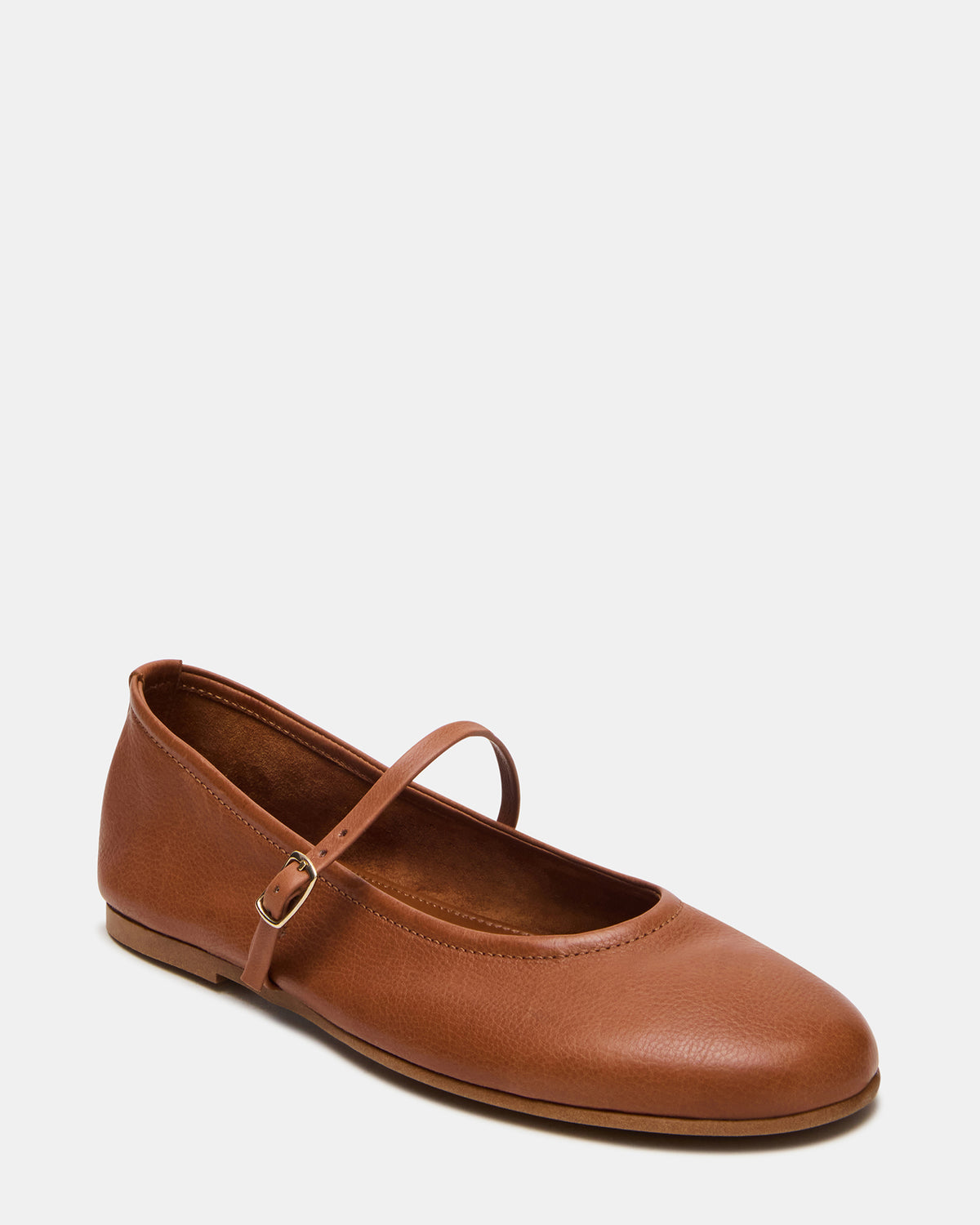 BESETTE Tan Leather Mary Jane Ballet Women's Flat