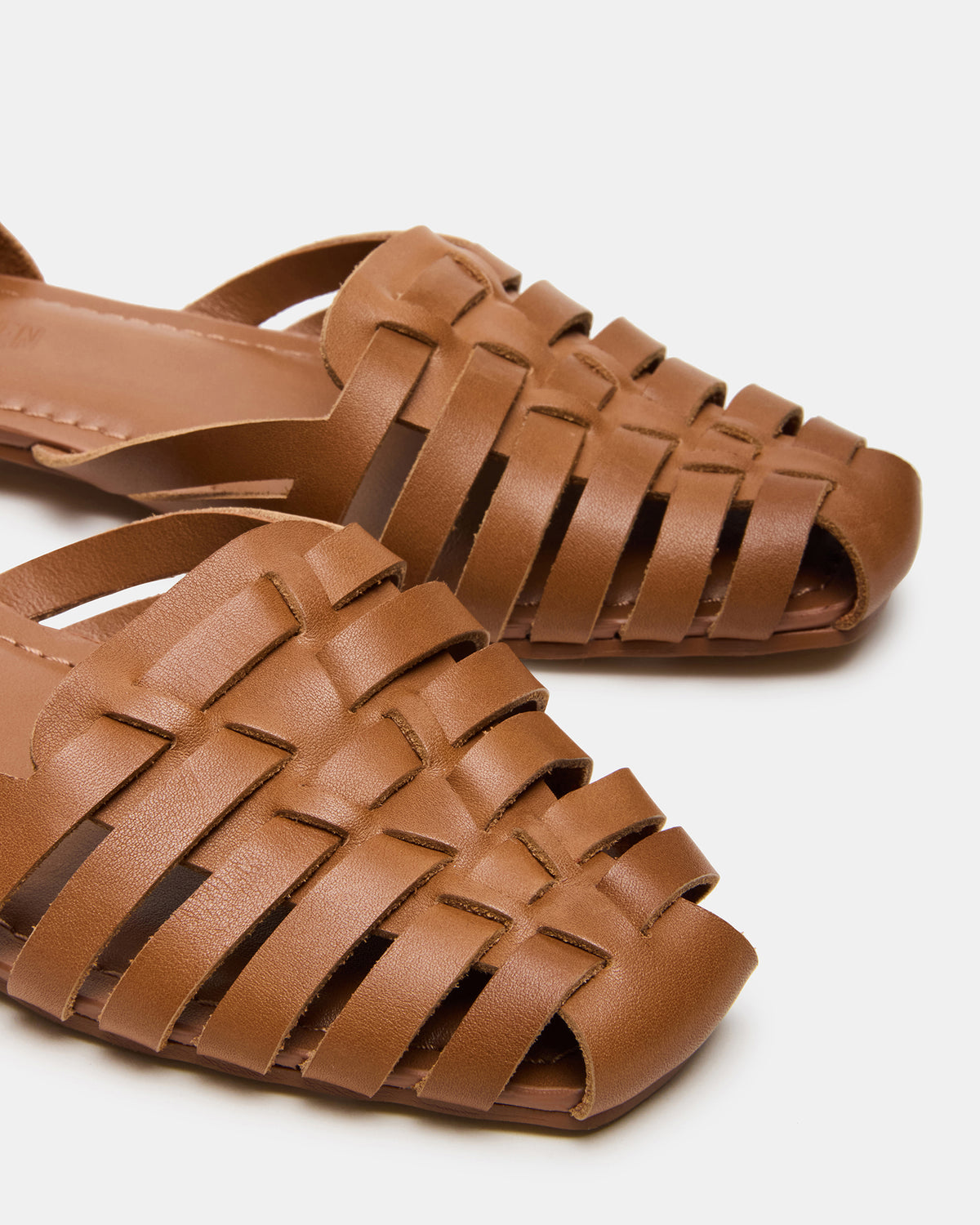 MEDLIN Tan Leather Square-Toe Fisherman Women's Flat