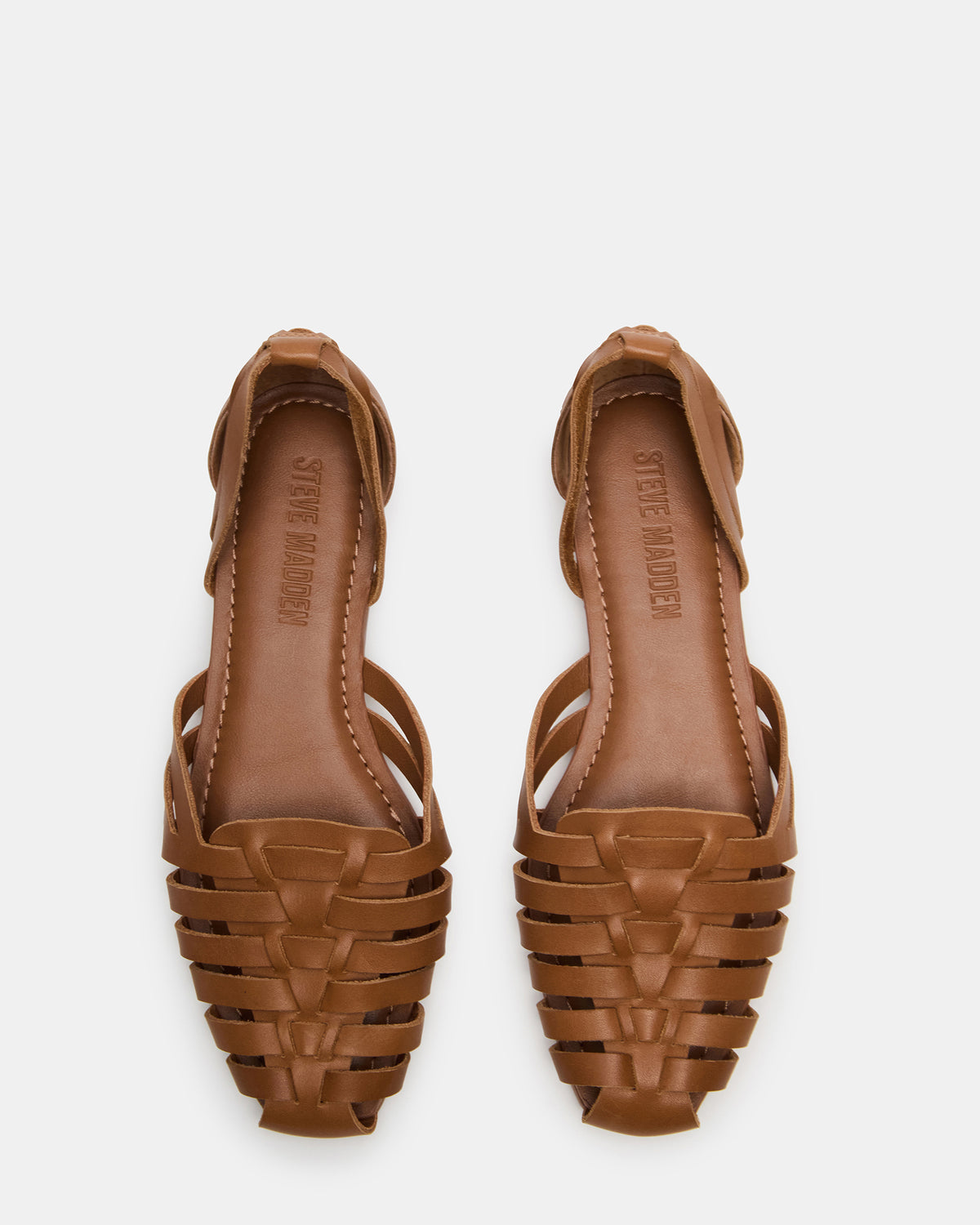 MEDLIN Tan Leather Square-Toe Fisherman Women's Flat