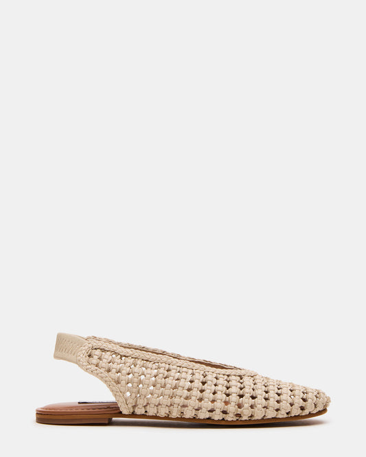 RUMI Bone Leather Woven Slingback Round-Toe Women's Flat