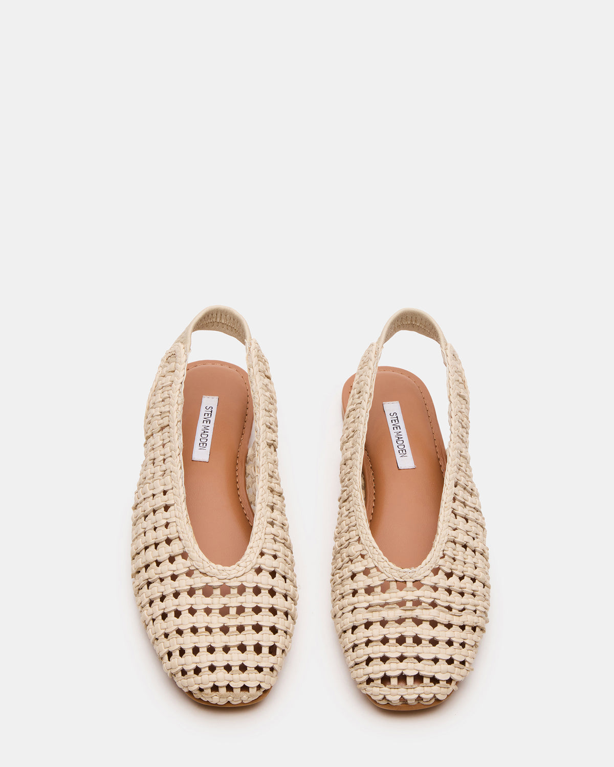 RUMI Bone Leather Woven Slingback Round-Toe Women's Flat