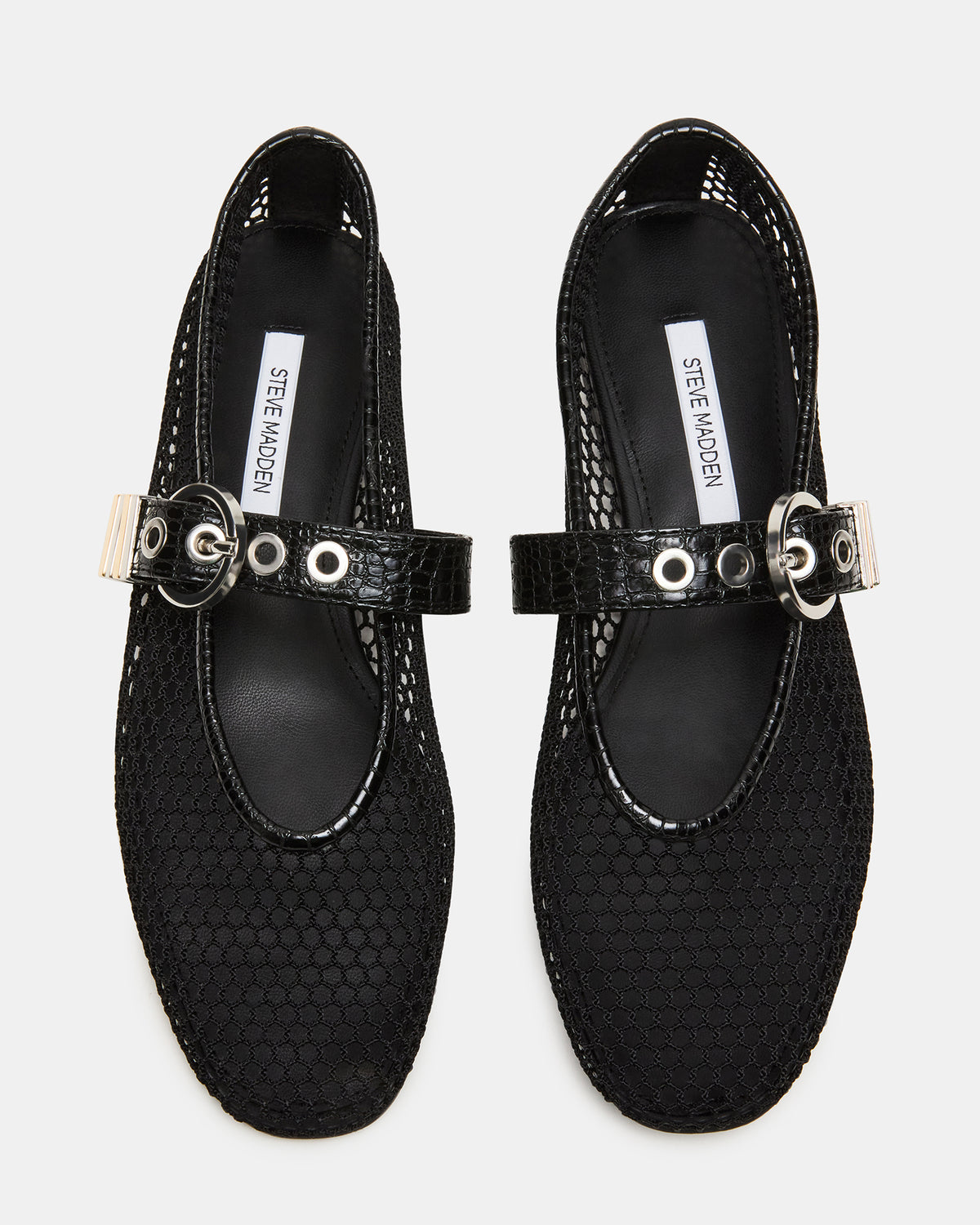 LUCIA Black Mesh Mary Jane Ballet Women's Flat