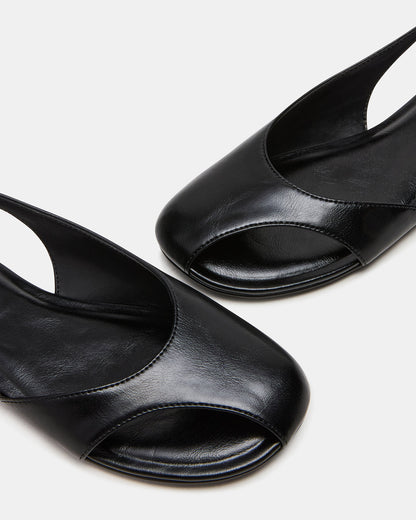 ZEST Black Slingback Cut-Out Round-Toe Women's Flat