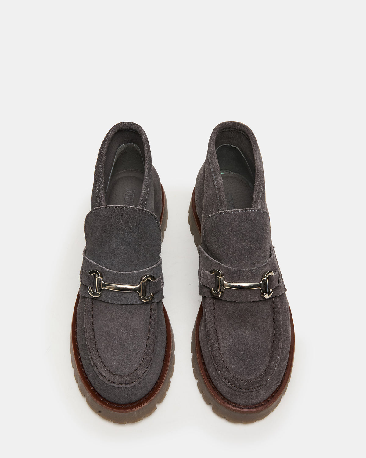 LEON Grey Suede Platform Lug Sole Women's Loafer
