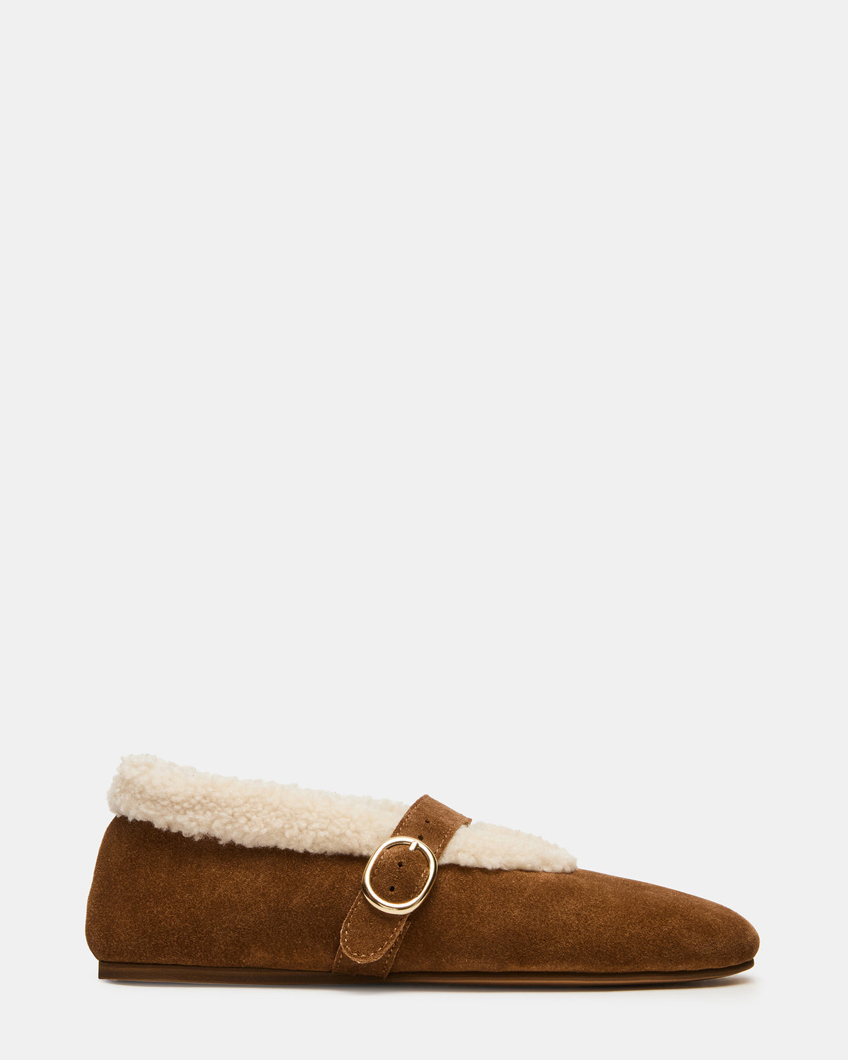 LODGE Chestnut Suede Mary Jane Round-Toe Women's Flat