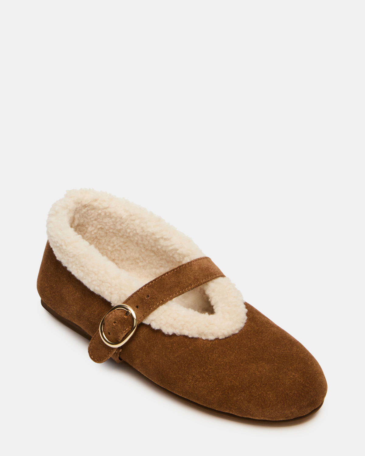 LODGE Chestnut Suede Mary Jane Round-Toe Women's Flat