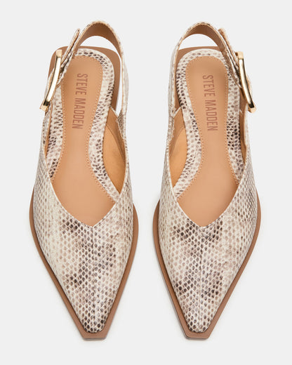 SHAY Snake Pointed-Toe Slingback Ballet Women's Flat