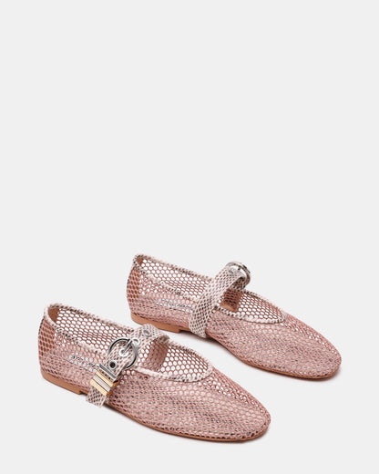LUCIA Blush Multi Mesh Mary Jane Ballet Women's Flat