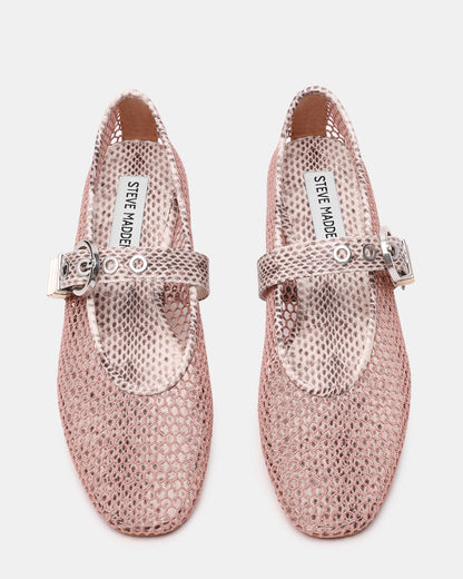 LUCIA Blush Multi Mesh Mary Jane Ballet Women's Flat