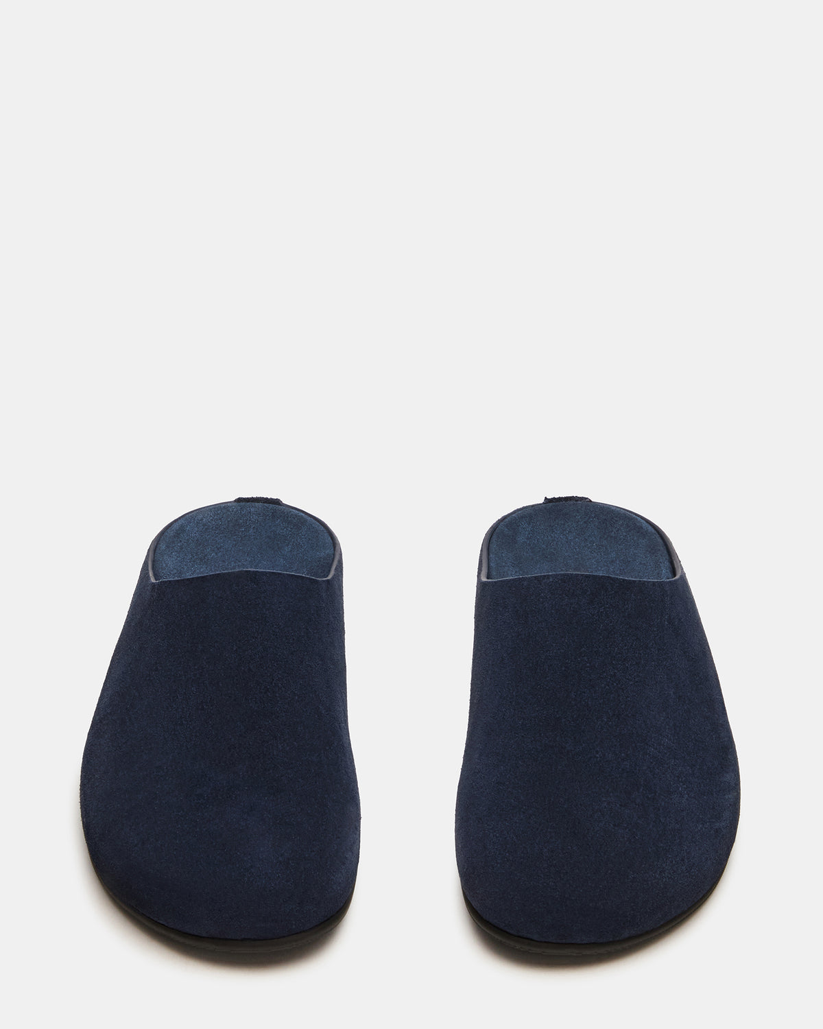 FERN Navy Suede Mule Slip-On Round-Toe Women's Flat