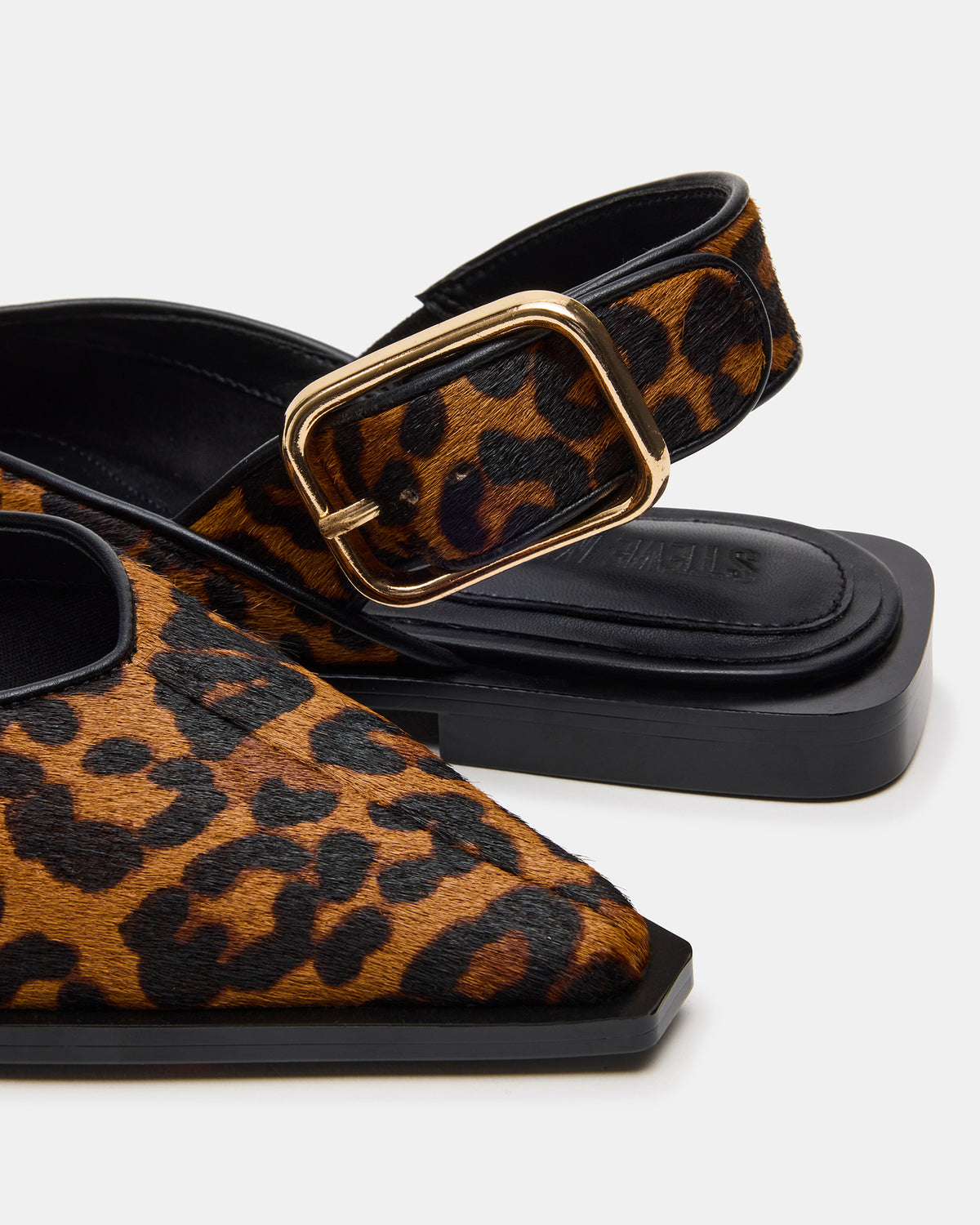 SHAY Leopard Pointed-Toe Slingback Ballet Women's Flat