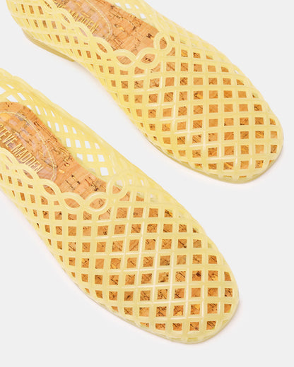GROVE Butter Yellow Square-Toe Jelly Women's Flat