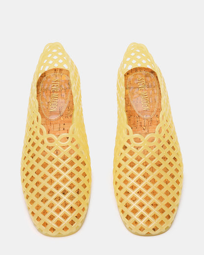 GROVE Butter Yellow Square-Toe Jelly Women's Flat