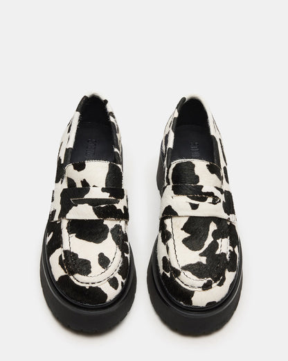 LAYKEN-H Black/White Platform Lug Women's Loafer