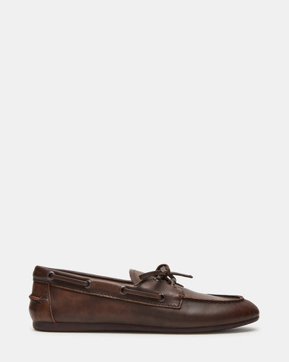 SAG Brown Leather Women's Boat Shoe