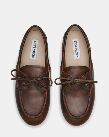 SAG Brown Leather Women's Boat Shoe