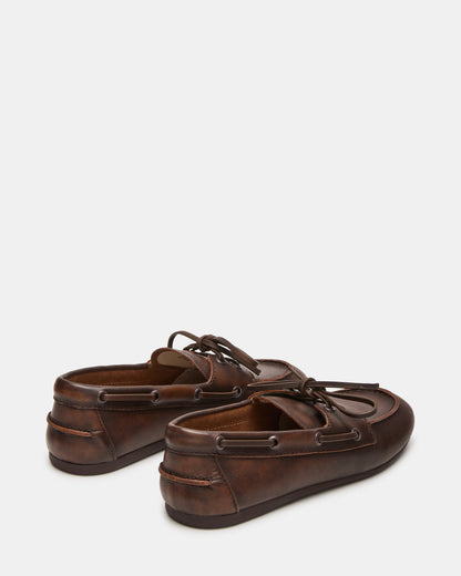 SAG Brown Leather Women's Boat Shoe