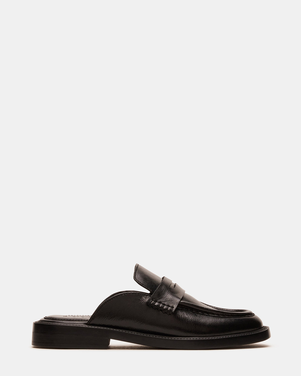 MULBERRY Black Leather Women's Slip-On Mule Flat