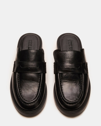 MULBERRY Black Leather Women's Slip-On Mule Flat