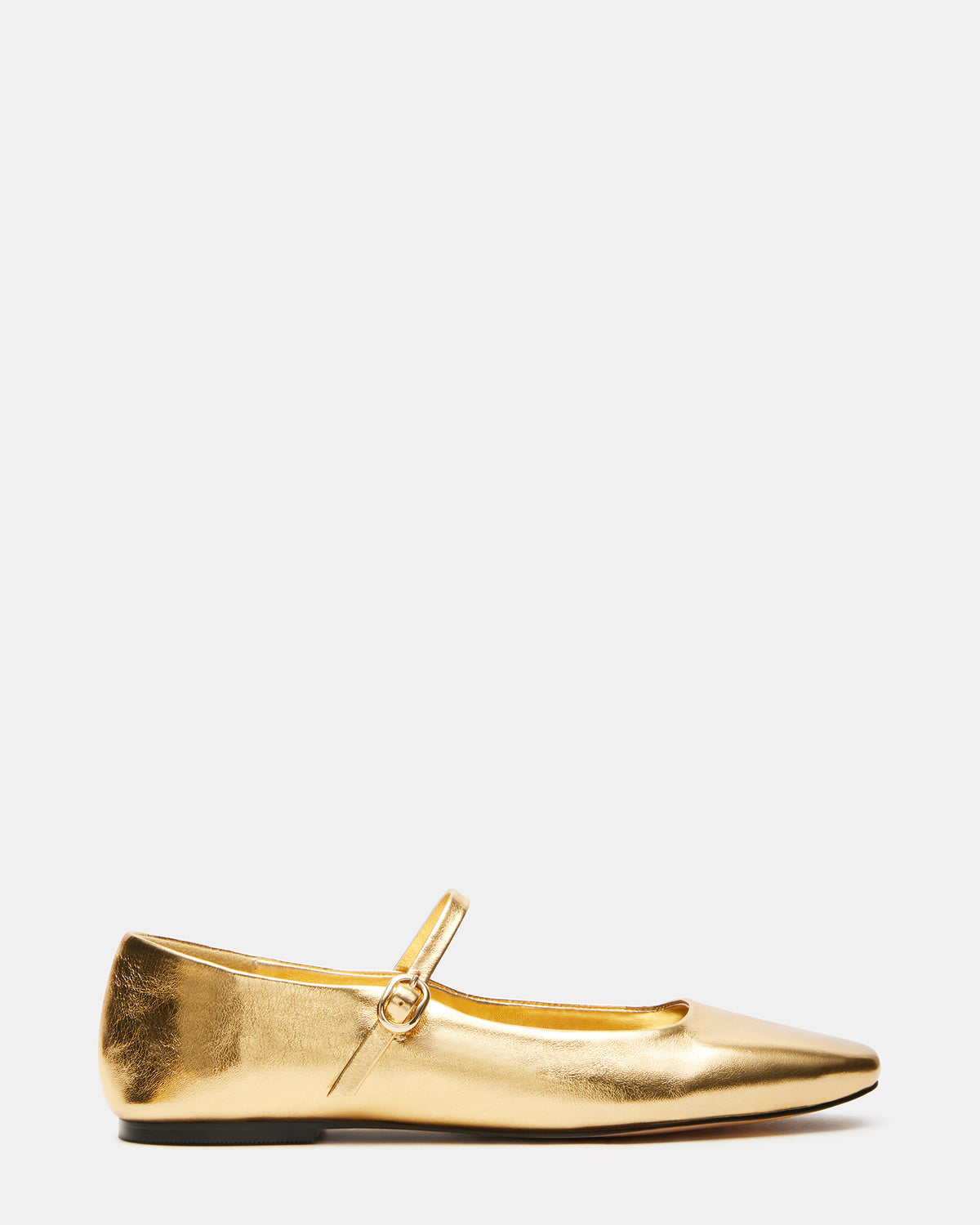 MAPLE Gold Leather Women's Mary Jane Ballet Flat