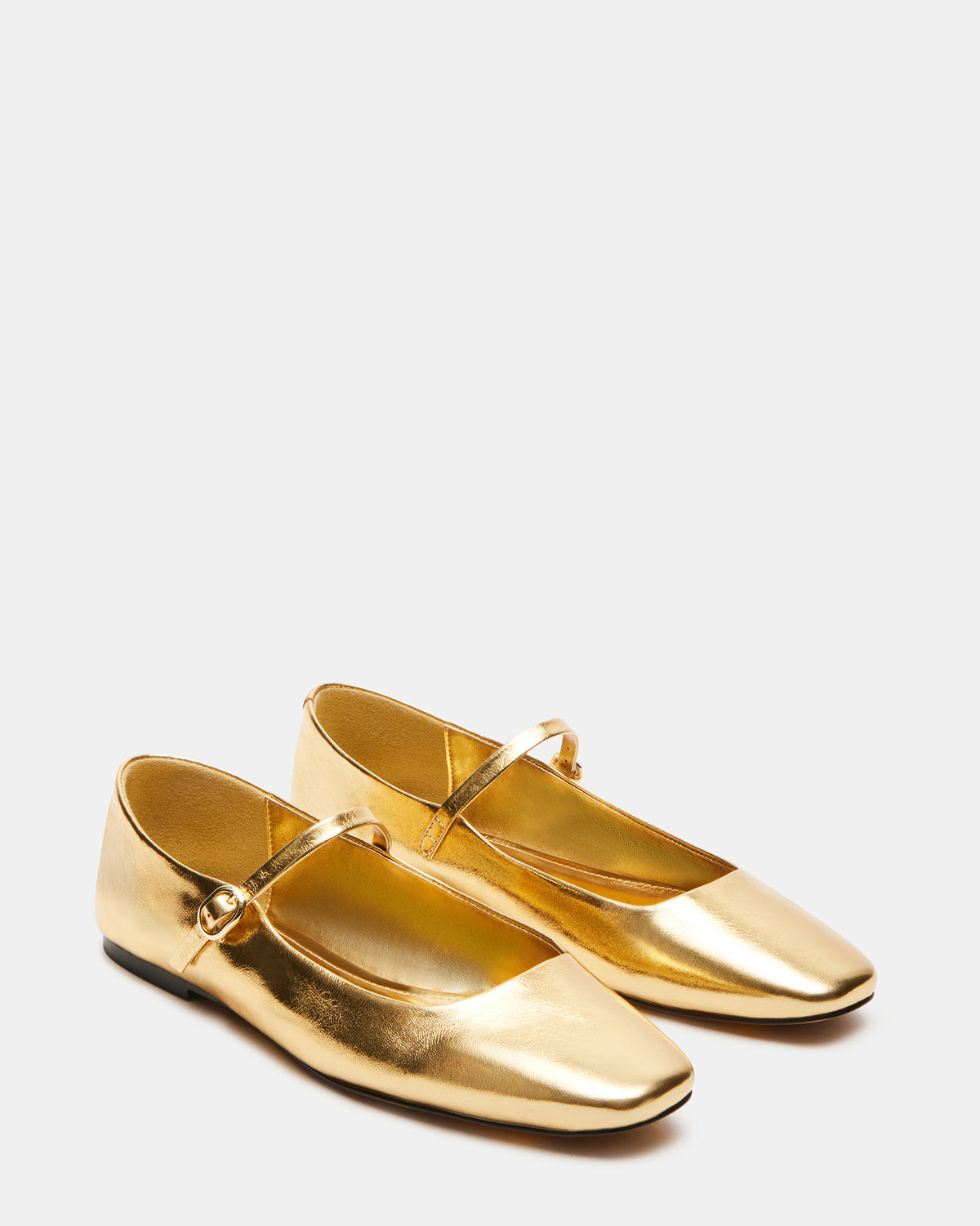 MAPLE Gold Leather Women's Mary Jane Ballet Flat