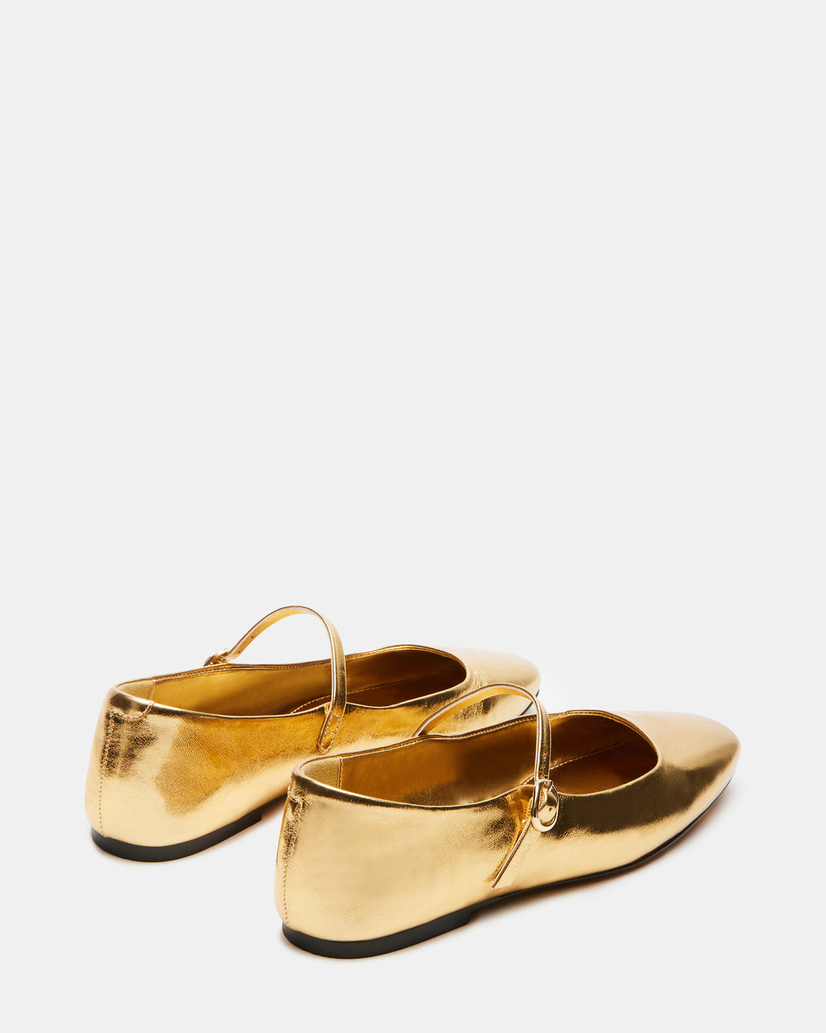 MAPLE Gold Leather Women's Mary Jane Ballet Flat