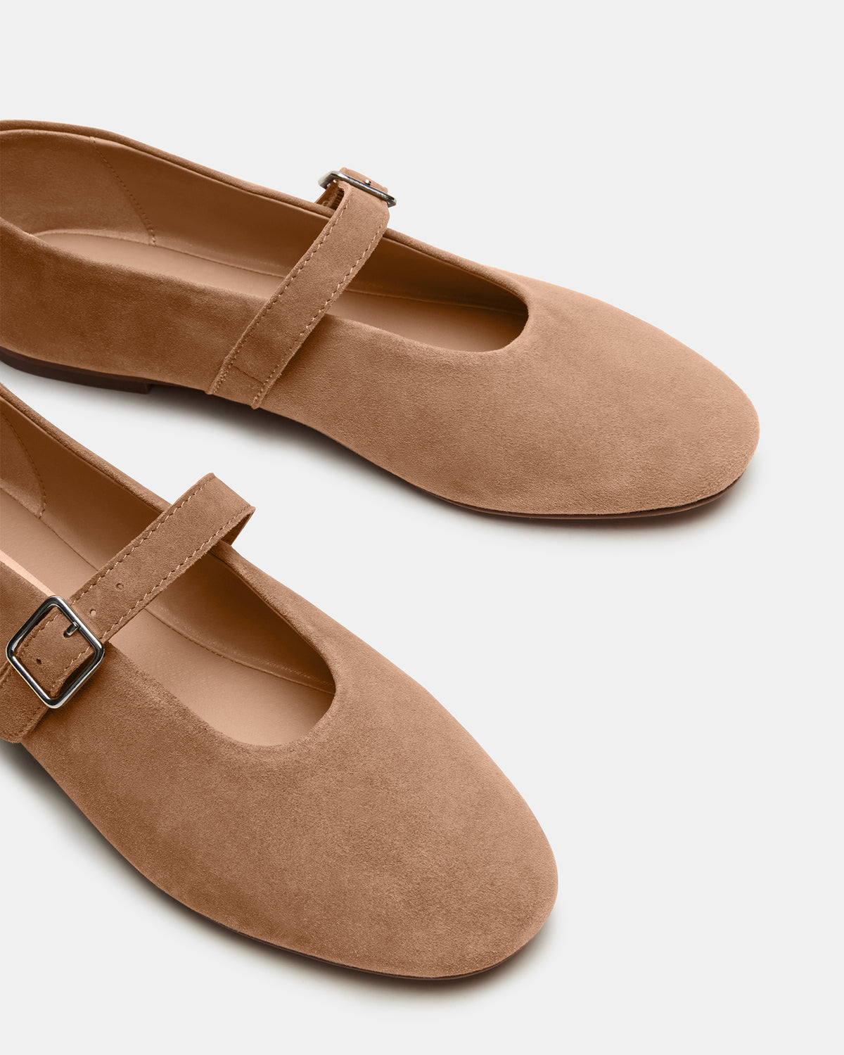 DREAMING Taupe Suede Women's Mary Jane Flats
