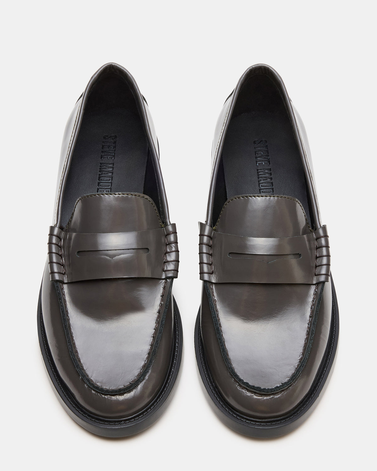 MADISON Grey Leather Women's Penny Loafer