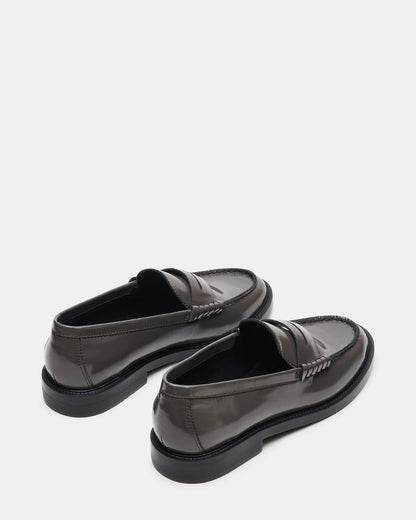 MADISON Grey Leather Women's Penny Loafer