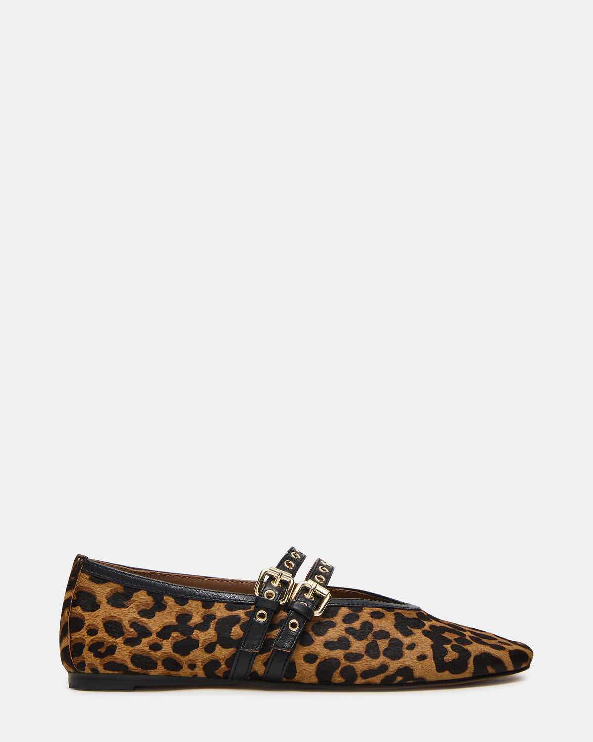 LYDIA Leopard Square-Toe Mary Jane Ballet Women's Flat