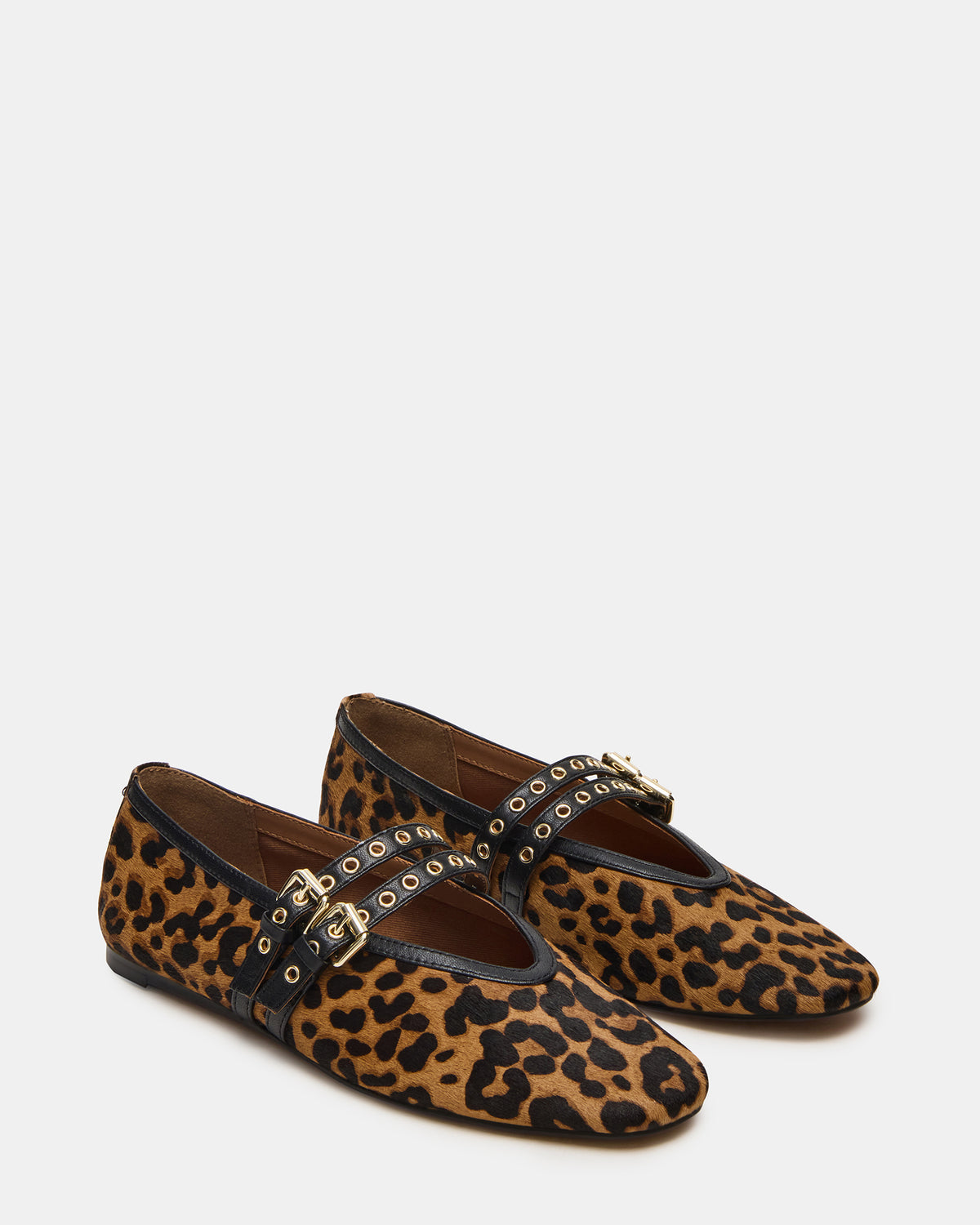 LYDIA Leopard Square-Toe Mary Jane Ballet Women's Flat
