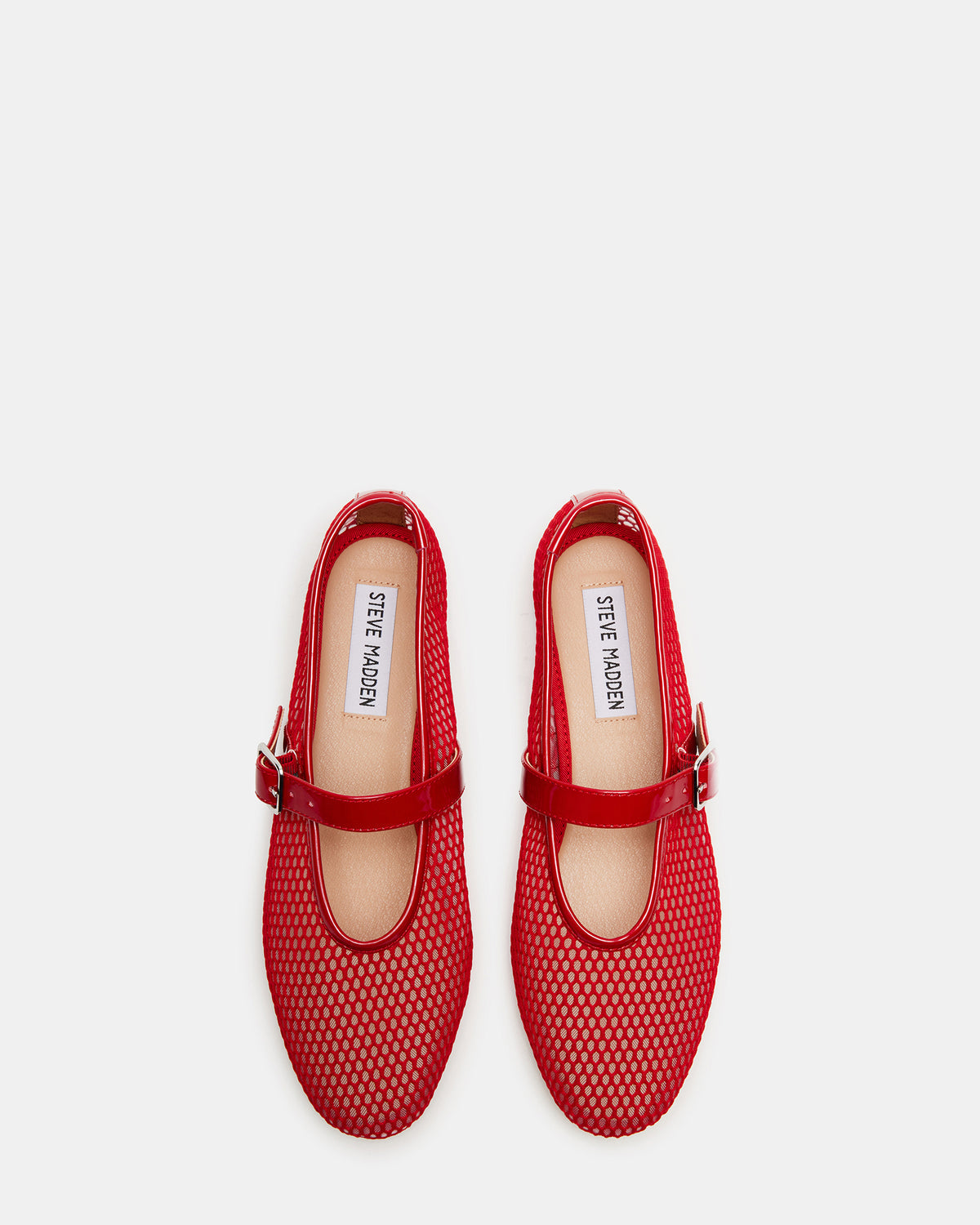 DREAMING Red Mesh Women's Mary Jane Flats
