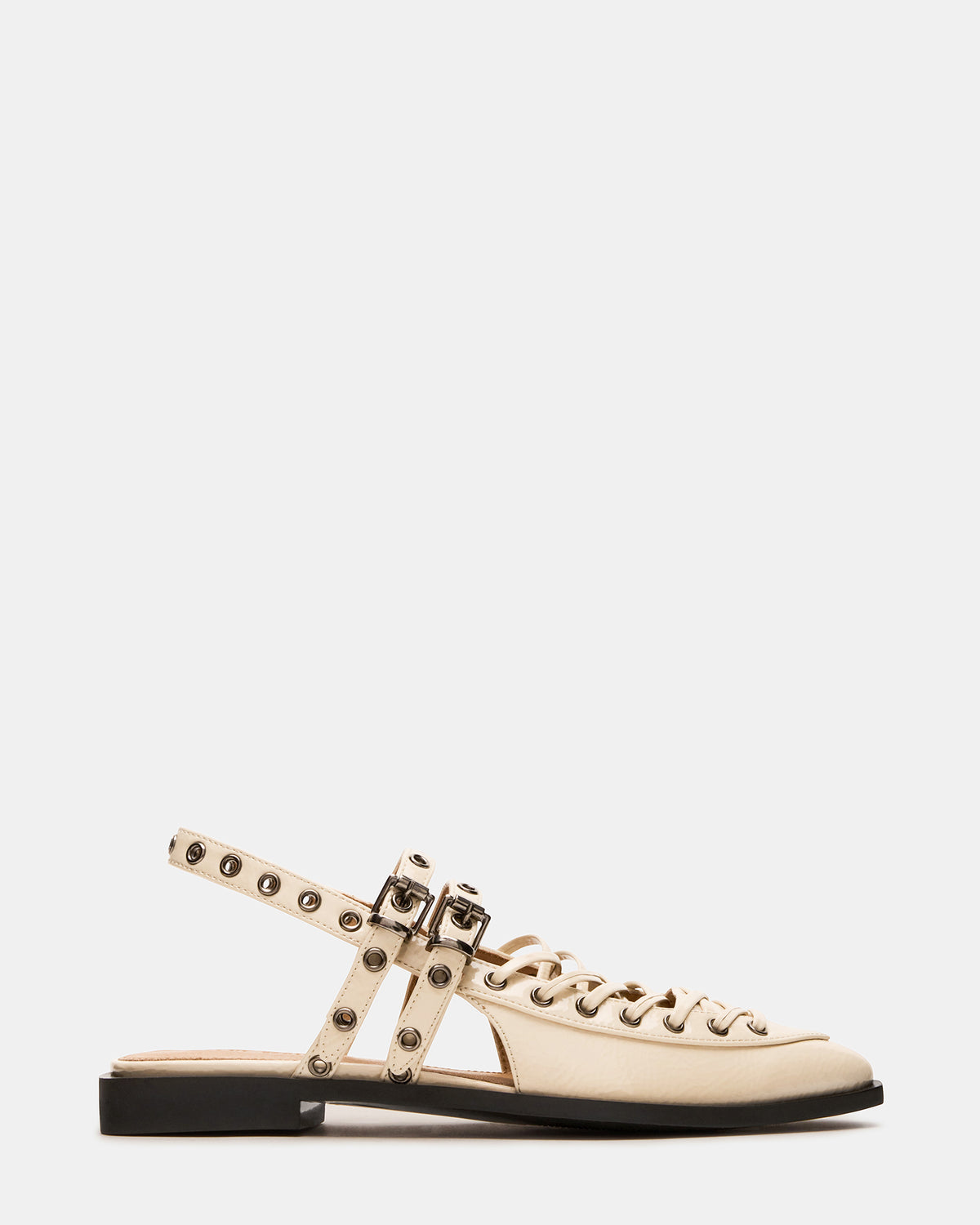 GALANTI Bone Patent Women's Pointed-Toe Moto Slingback Flat