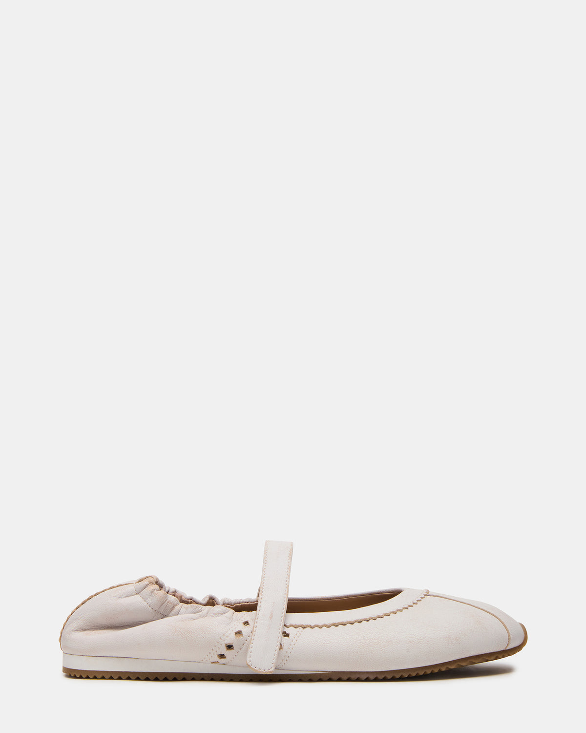 ANAYA White Distressed Mary Jane Ballet Women's Flat