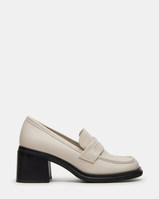 BAXTER Bone Leather Women's Block Heel Loafer