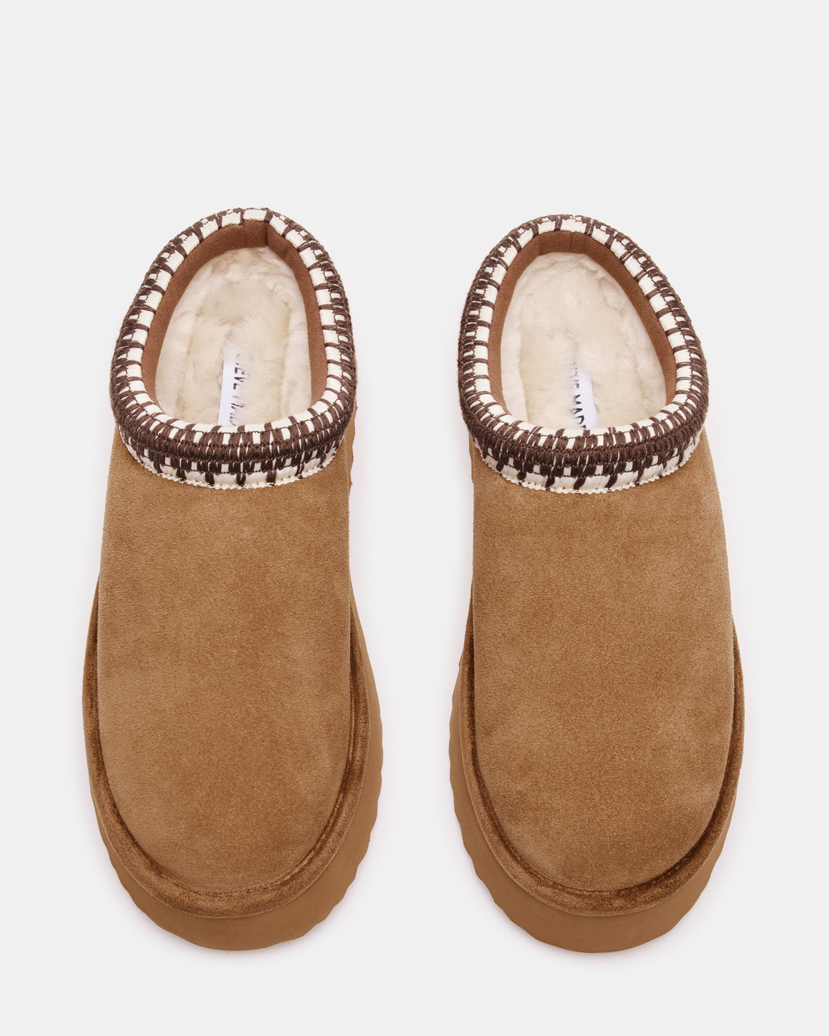 SELENA Chestnut Suede Women's Natural Slip-On Mule Flat