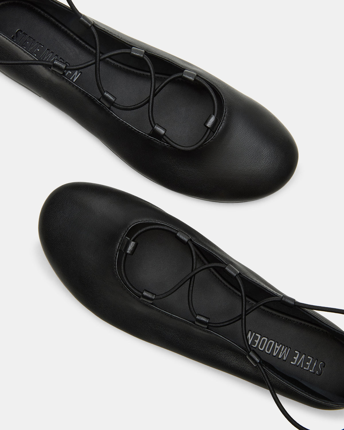 BOMBSHELL Black Leather Ballet Women's Flat
