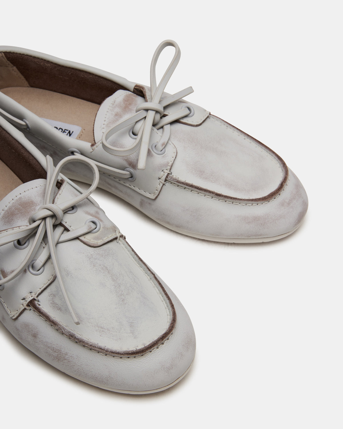 SAG White Leather Women's Boat Shoe