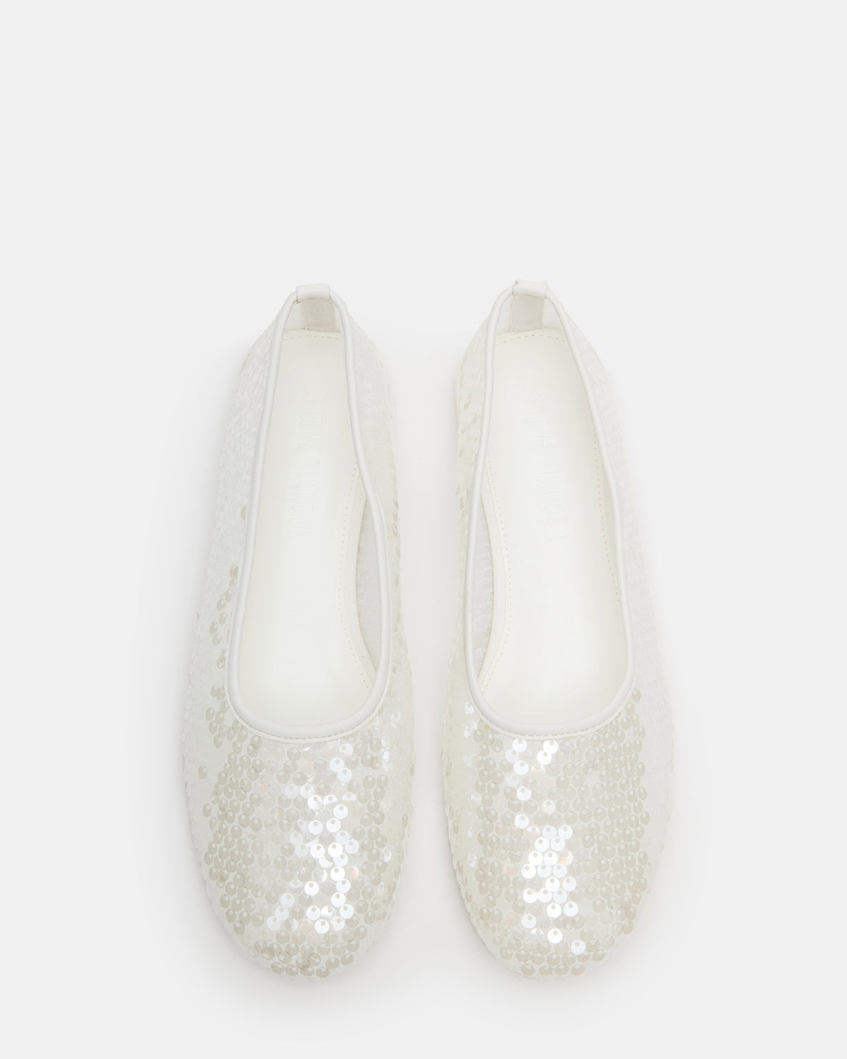 GARCELLE White Sequin Women's Ballet Flats