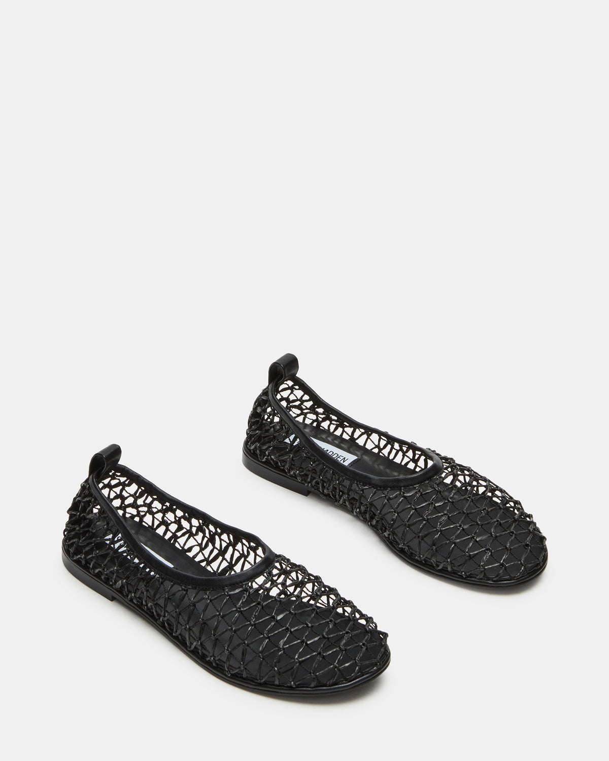 AMBROSIA Black Women's Net Caged Ballet Flat