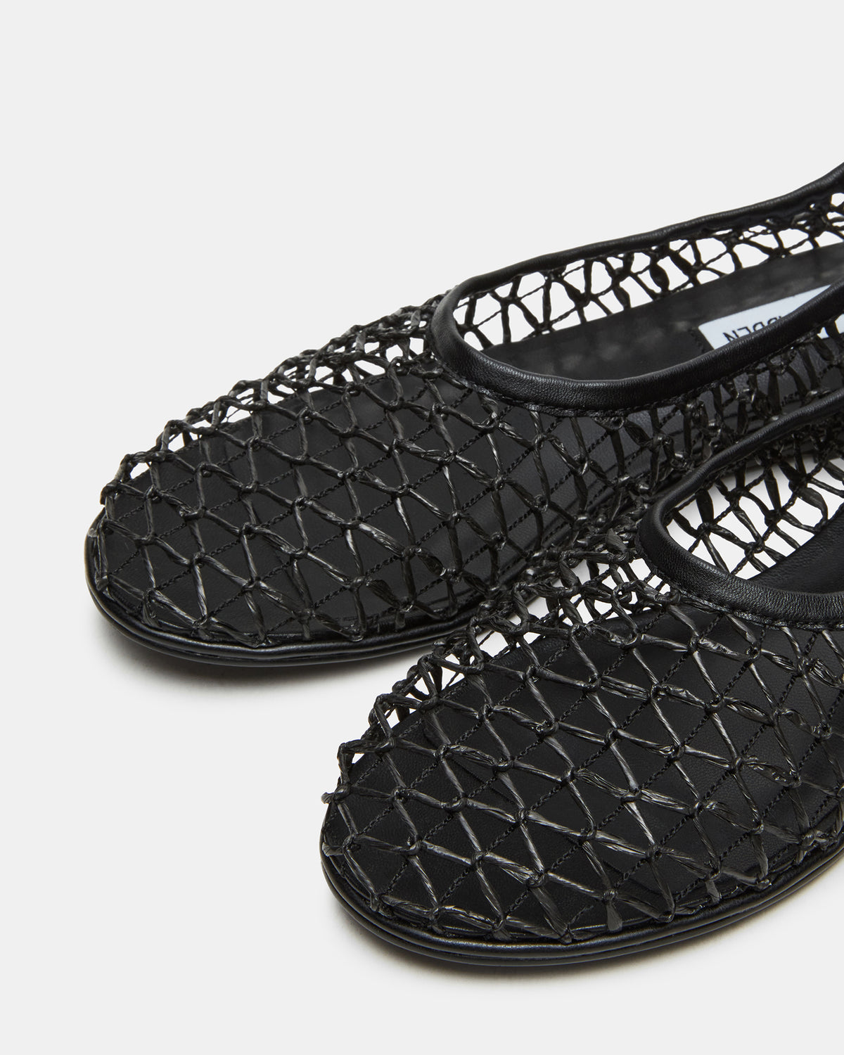 AMBROSIA Black Women's Net Caged Ballet Flat
