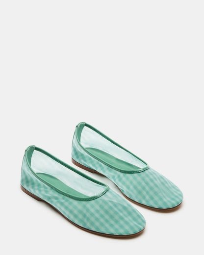 MEADOW Green Multi Mesh Women's Ballet Flats